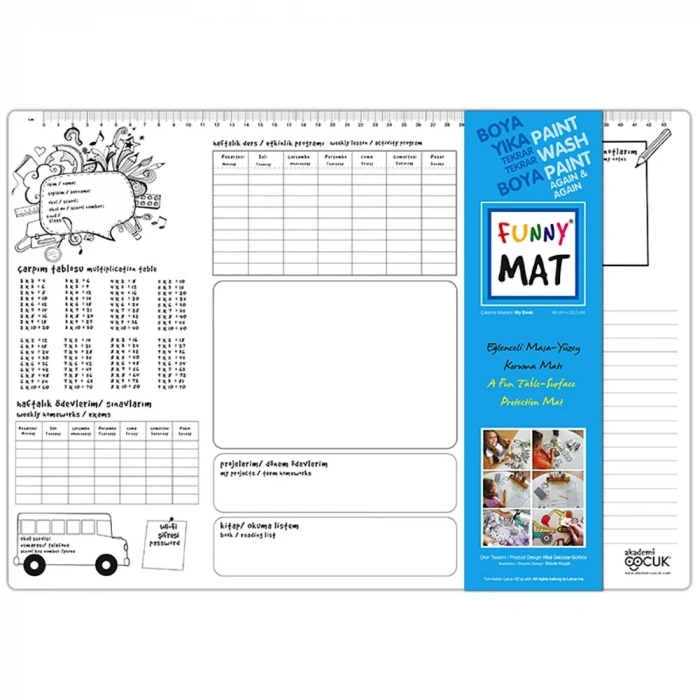 AKADEMİ ÇOCUK FUNNY MAT - ÇALIŞMA MASAM