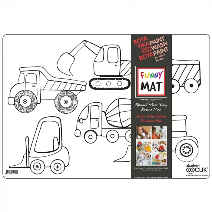 AKADEMİ ÇOCUK FUNNY MAT - İŞ MAKİNALARI
