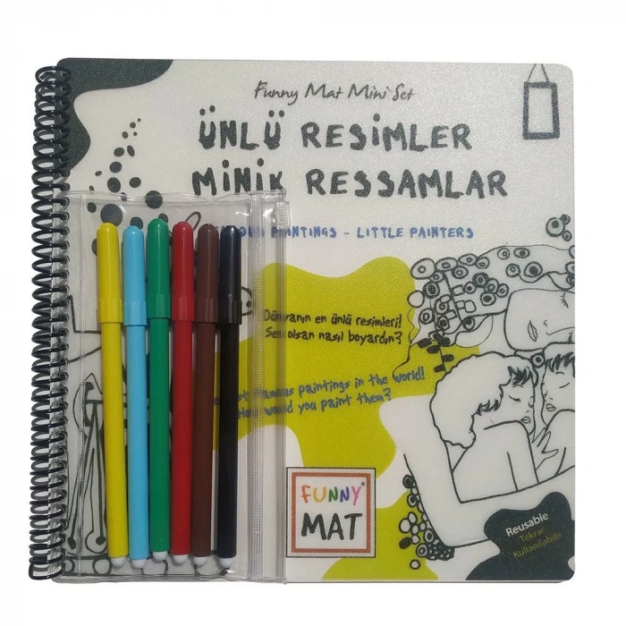 AKADEMİ ÇOCUK FUNNY MAT - MİNİ SET ÜNLÜ RESİMLER MİNİK RESSAMLAR KALEM HEDİYELİ