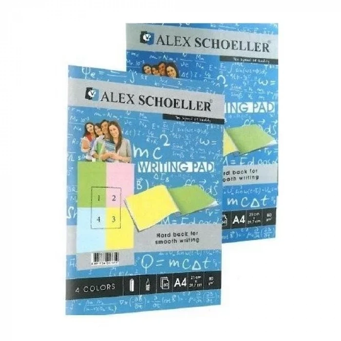 ALEX BLOKNOT RENKLİ KARELİ A4 80Gr. 60Yp. ALX-7673