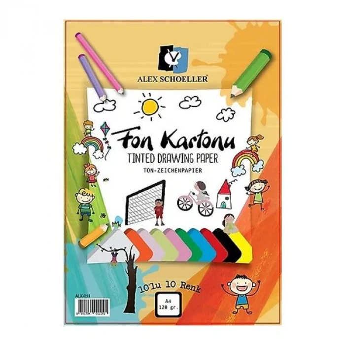 ALEX FON KARTONU A4 10LU KARISIK RENK ALX-0091