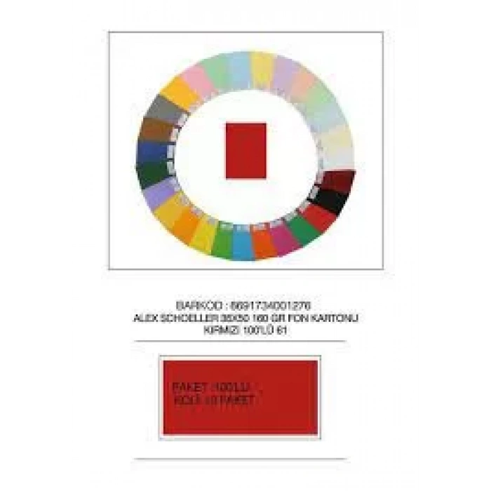 ALEX KOLEJ FON KARTONU 35X50 NO:61 KIRMIZI