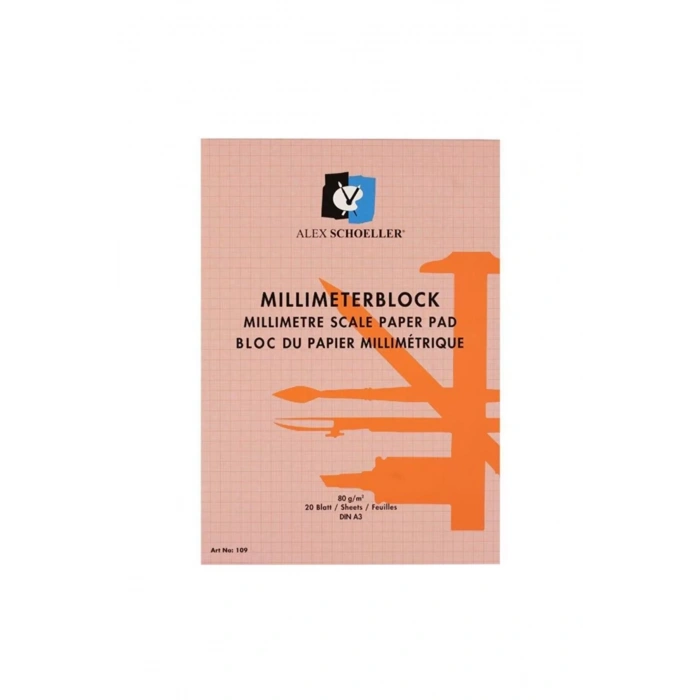 ALEX MILIMETRIK BLOK A3 80gr 20SYF. KIRMIZI ALX-0109