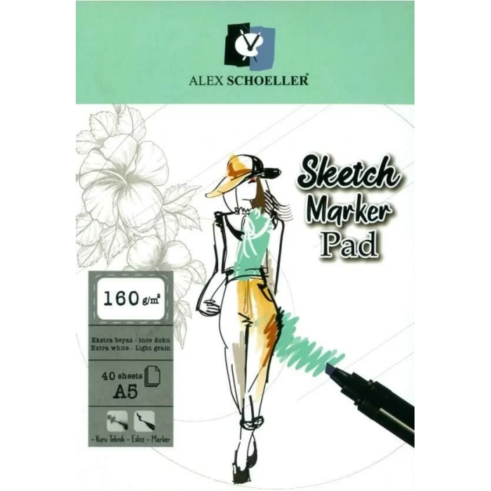 ALEX SKETCH MARKER PAD A5 160Gr. 40LI ALX-943