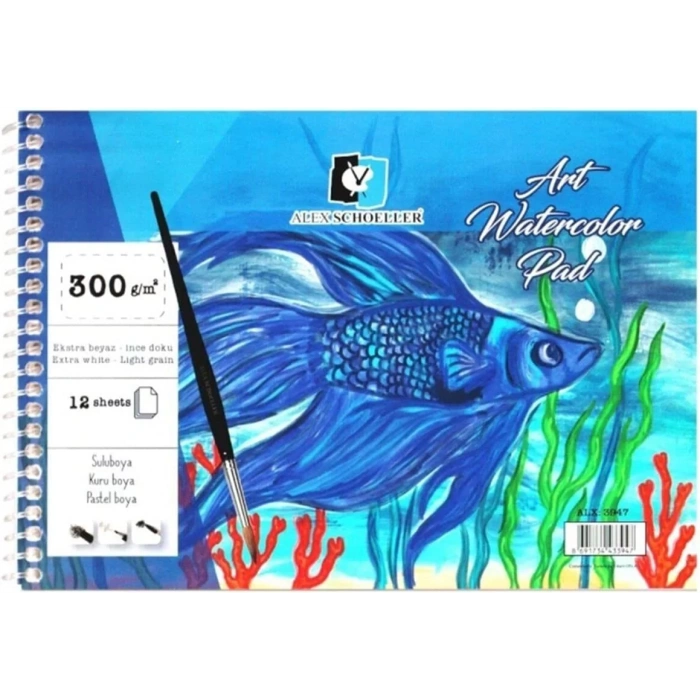 ALEX SULUBOYA DEFTERİ ART SPR. A5 300Gr. 12Lİ ALX-3947