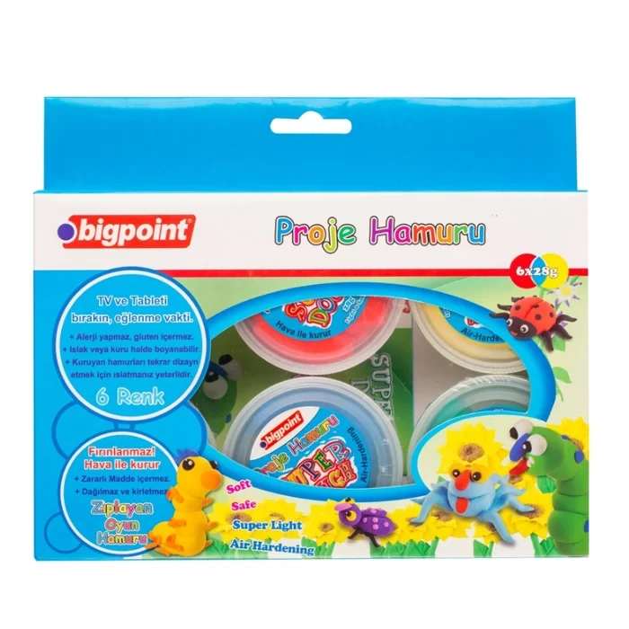 BİGPOİNT PROJE HAMURU 6 RENK X 28 GRAM BP763-06