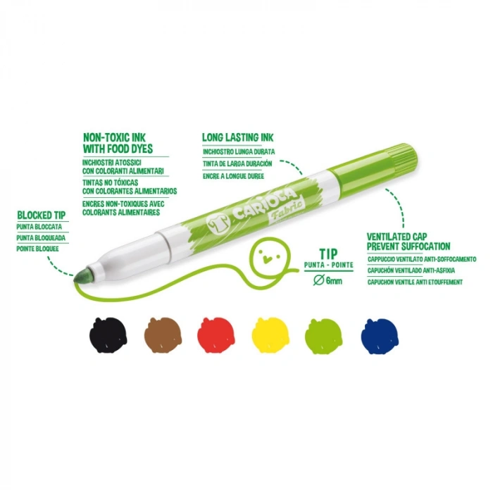 CARİOCA CROMATEX KUMAŞ BOYAMA 6LI 40956