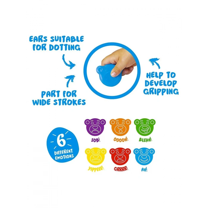 CARİOCA TEDDY ŞEKİLLİ ELLERİ KİRLETMEYEN MUM BOYALAR 48Lİ PLASTİK KUTUDA 42958