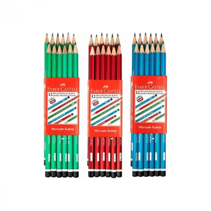 FABER-CASTELL KÖŞELİ MERCANLI KURŞUN KALEM (FSC) 2160 12LI