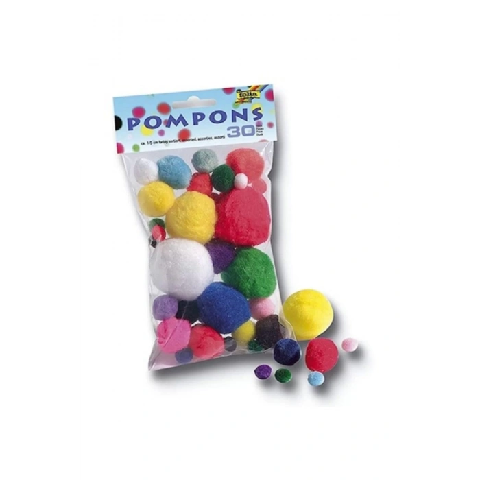 FOLİA PONPON 30 ADET FARKLI BOY