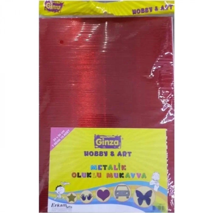 GİNZA OLUKLU MUKAVVA METALİK 24x34Cm. 10LU GN-271/50