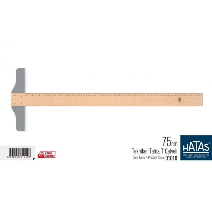 HATAS 1010 TEKNİKER T CETVELİ (TAHTA) 75 cm.