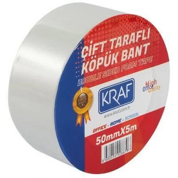 KRAF ÇİFT TARAFLI BANT 50MMX25M 2550G