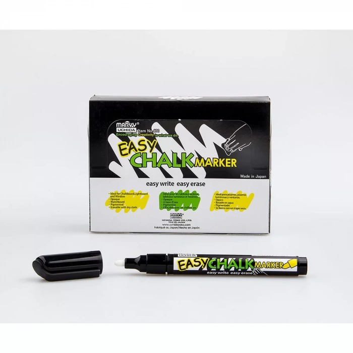 MARVY EASY CHALK TEBESIR MARKOR FOSFORLU BLACK-SİYAH 470