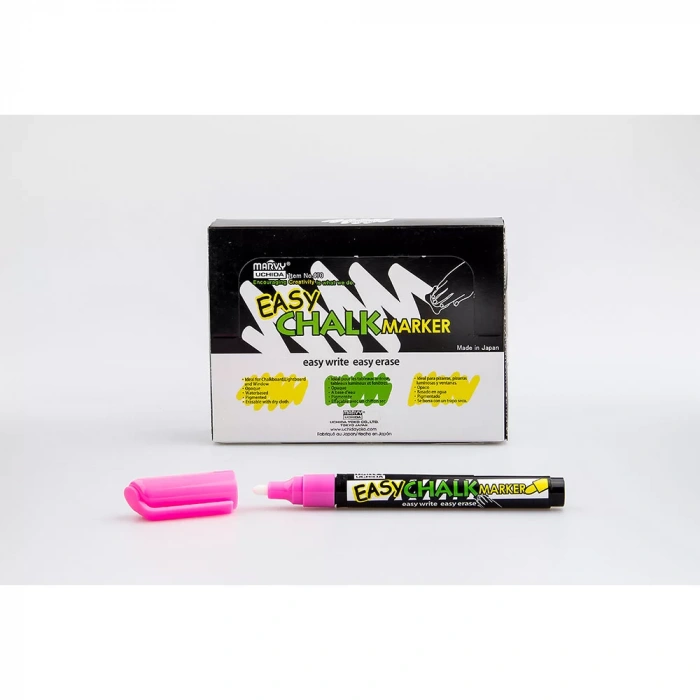 MARVY EASY CHALK TEBESIR MARKOR FOSFORLU PİNK-PEMBE 470