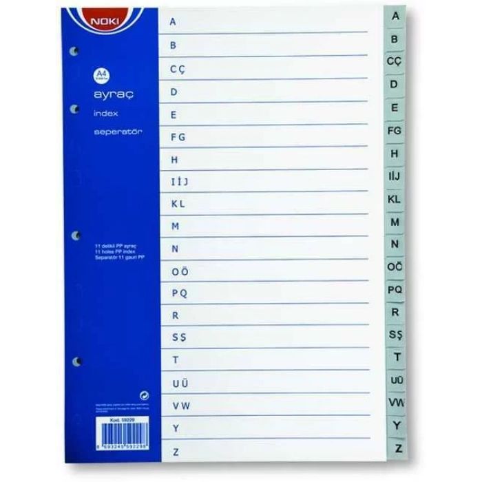 NOKİ AYRAÇ PP A-Z TÜRKÇE HARF 59229