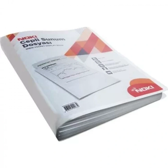 NOKİ SUNUM DOSYASI CEPLİ 30 YAPRAK GRİ 64130-N-020