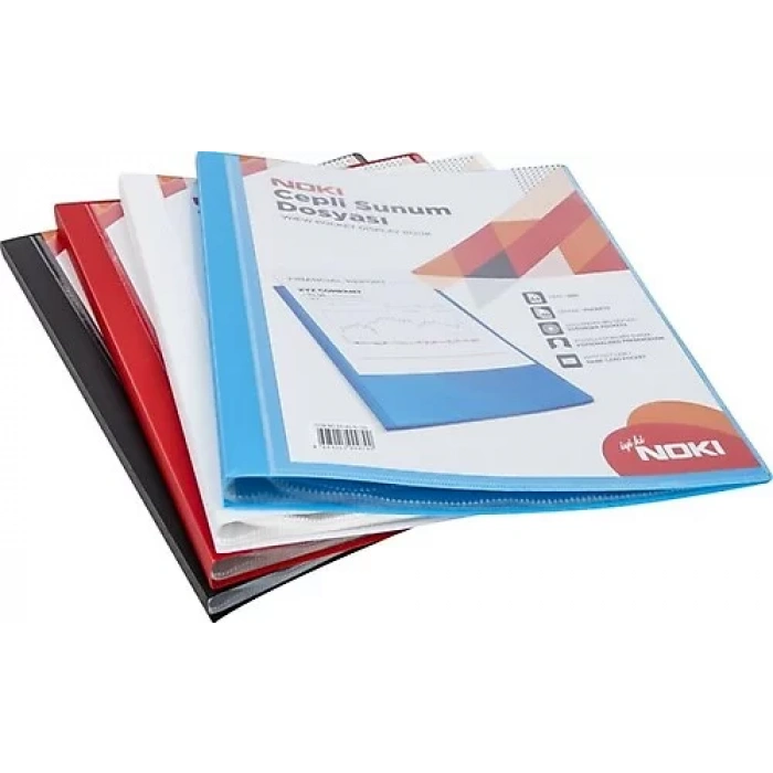 NOKİ SUNUM DOSYASI CEPLİ 40 YAPRAK KIRMIZI 64140-N-080