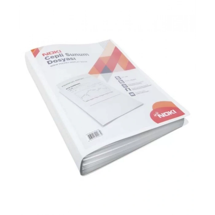 NOKİ SUNUM DOSYASI CEPLİ 60 YAPRAK BEYAZ 64160-N-010