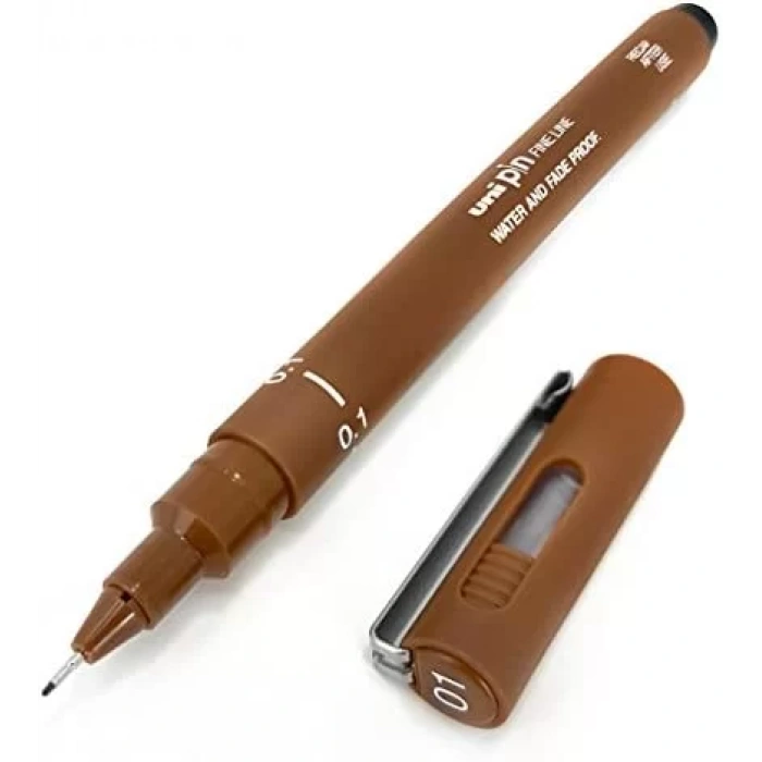 UNİ PİN 0.1 FİNE LİNE AKRİLİK UÇLU KALEM SEPYA PIN01-200