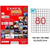 TANEX TW-2080 2625x297 mm LASER ETİKET 100 AD. TW2080LAS10100