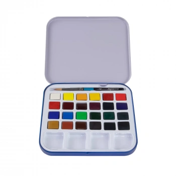 DALER ROWNEY AQUAFINE TRAVEL TIN 24 HALF PAN