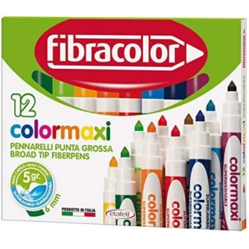 FİBRACOLOR COLORMAXİ JUMBO KEÇELİ KALEM 12 RENK FC-10640SW012SC