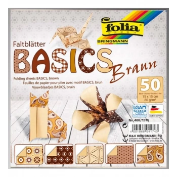 FOLİA ORİGAMİ KAĞIDI 15X15 BASİCS KAHVE 50 TABAKA FO-466-1515