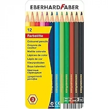 EF KURUBOYA KALEMİ ALTIGEN 12 RENK 3Mm. METAL KUTU 514813