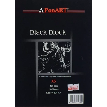 PONART BLACK BLOK 130 GR A5 30 YAPRAK PHM-10-130