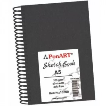 PONART SKECTH BOOK 100GR A5 50 YAPRAK (ÜST SPİRAL) PHM-10-500A