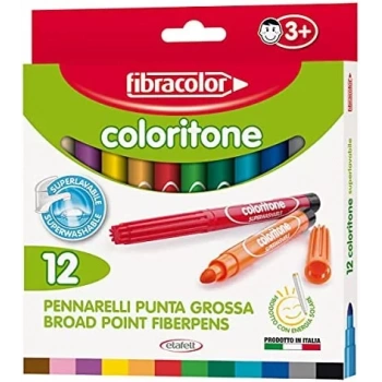 FİBRACOLOR COLORİTONE KALIN KEÇELİ KALEM 12 RENK FC-19540SW012SE