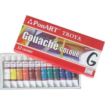PONART TROYA GUAJ BOYA SET 12 RENKX 12 ML PKTO-G1212