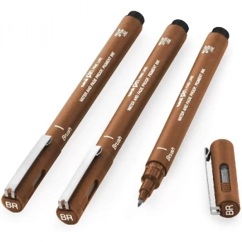UNİ PİN BR FİNE LİNE FIRÇA UÇLU KALEM SEPYA PINBR-200