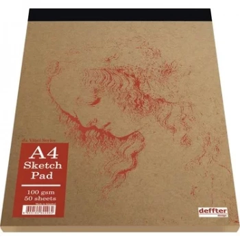 DEFFTER ESKİZ DEFTERİ KRAFT A4 21*297 ÜSTTEN SPİRALLİ 50