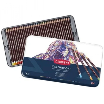 DERWENT KURUBOYA KALEMİ  COLOURSOFT 36LI TENEKE KUTU DW0701028