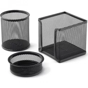 GLOBOX METAL SİYAH OFİS SETİ 3LÜ 6643