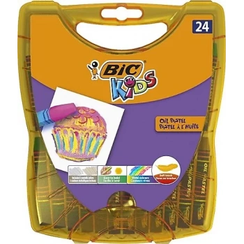 BİC YAĞLI PASTEL 24 RENK SERT PLASTİK KUTU 940759