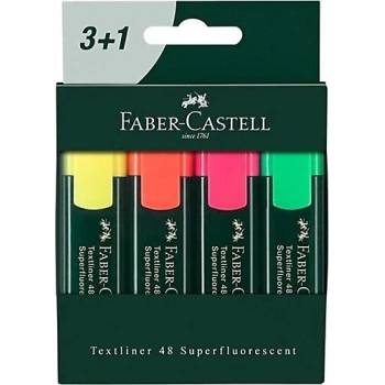 FABER-CASTELL FOSFORLU KALEM TEXTLİNER 48 3+1 254831