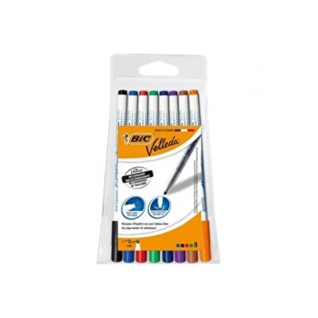 BİC VELLEDA 1721 ÇOCUK BEYAZ TAHTA KALEMİ 8Lİ ASORTİ 119900-5728