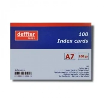 DEFFTER INDEX KARTI A7 / BEYAZ DÜZ A7 TEKLİ SHRİNK 100