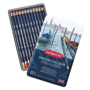 DERWENT KURU-SULUBOYA KALEMİ  WATERCOLOUR 12Lİ TENEKE KUTU DW32881