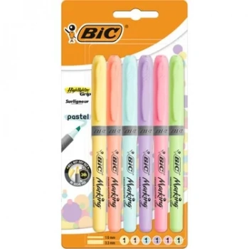 BİC MARKING HIGHLIGHTER GRIP PASTEL 6LI BLİSTER 992561-93725