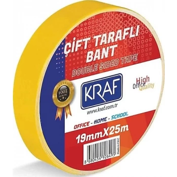 KRAF ÇİFT TARAFLI BANT 19MMX25M 2519G