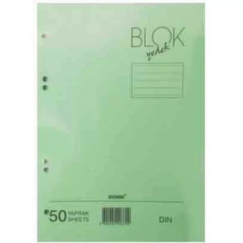 BAYINDIR YEŞİL KOLEJ YEDEK  (ÇİZGİLİ)     50 YP 70GR  A4 BBN0212