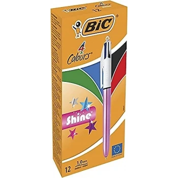 BİC 4 COLOURS SHINE PEMBE GÖVDE TÜKENMEZ KALEM