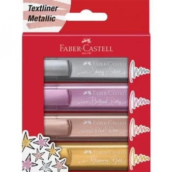 FABER-CASTELL 1546 FOSFORLU KALEM METALİK R 4LÜ KARTON