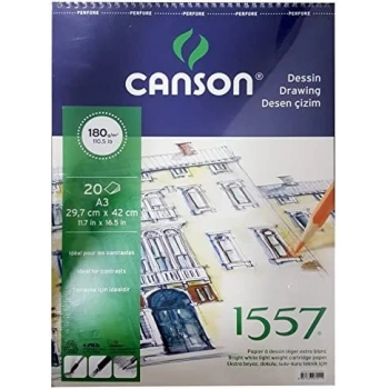CANSON 1557 RESİM VE ÇİZİM BLOK 180GR A3 20YP ÜSTTEN SPİRALLİ FCNS18020A3US