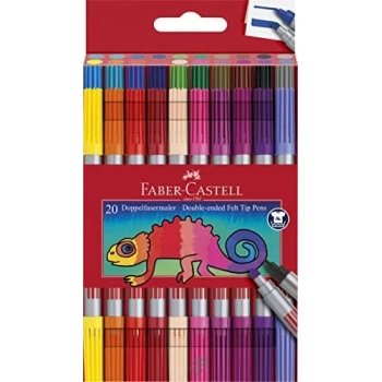 FABER-CASTELL ÇİFT TARAFLI KEÇELİ KALEM 20 RENK