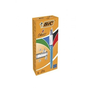 BİC TÜKENMEZ KALEM 4 COLOURS SHINE MAVİ GÖVDE 982874